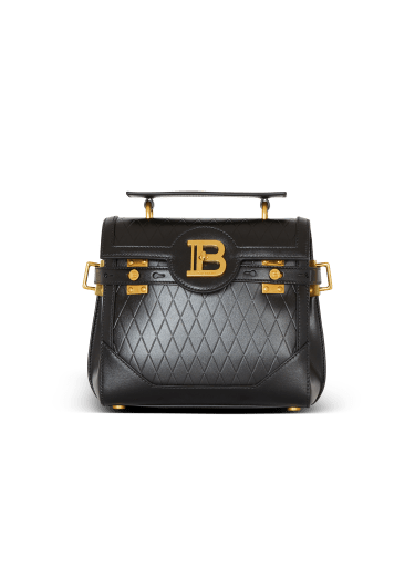 Sac B-Buzz 23 en cuir de veau embossé motif Grid