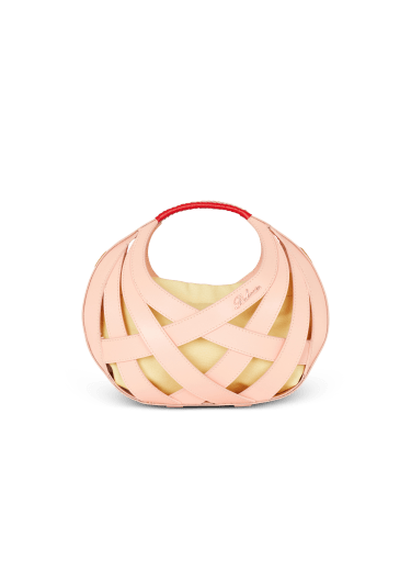 Calfskin Basket bag with an openwork grid motif