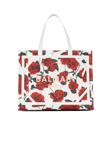 B-Army Medium canvas tote bag with a Roses print