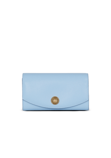 Pochette emblema in pelle di vitello granulata