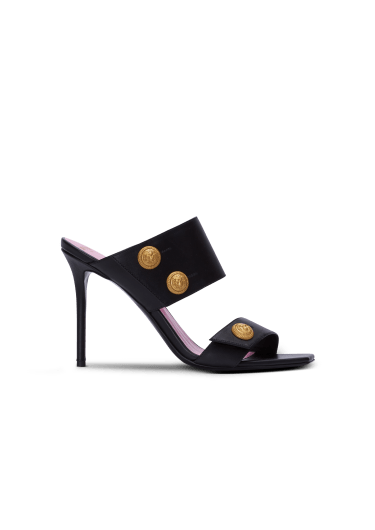 Heeled Eva mules in calfskin