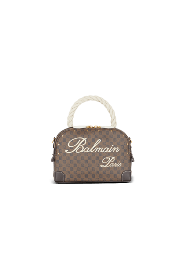Monogram canvas and leather make up bag