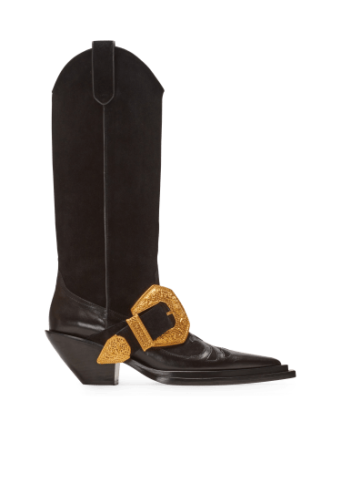 Dan Western suede leather boots