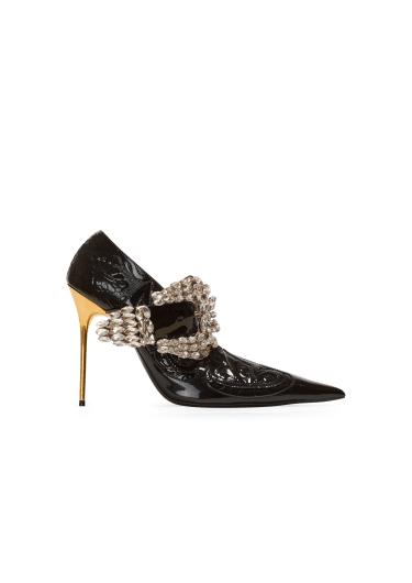 Escarpins Clara Western en cuir verni patchwork