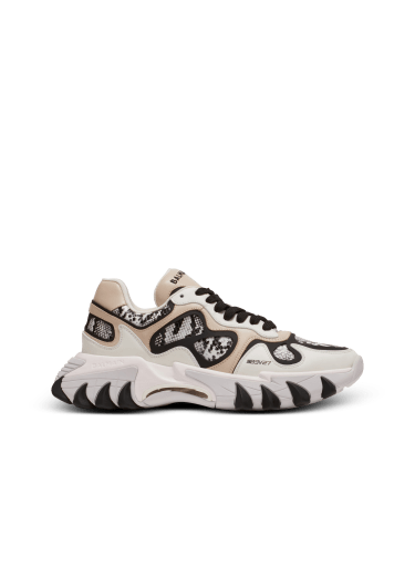 Sneakers B-East in pelle effetto pitone, pelle scamosciata e rete