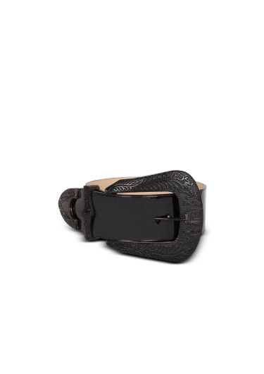 Patent leather Western belt