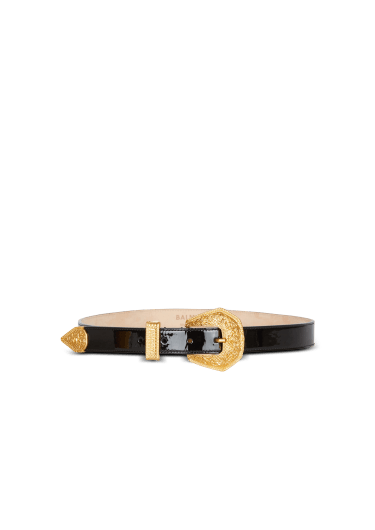 Patent leather Western belt