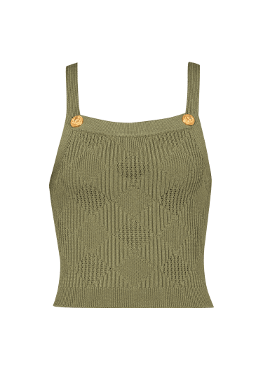 Knit balmain logo crop top on sale