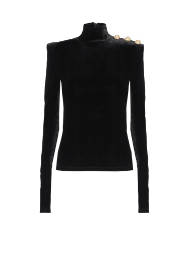 Long-sleeved velvet top