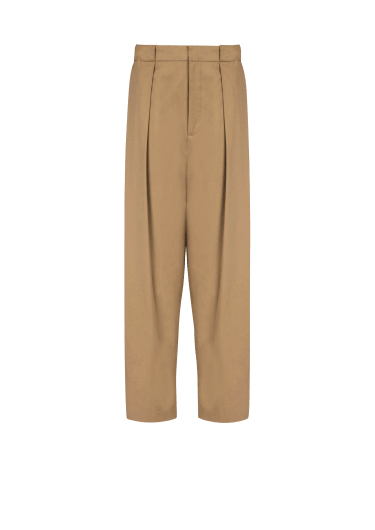 Pantaloni con pieghe in cotone