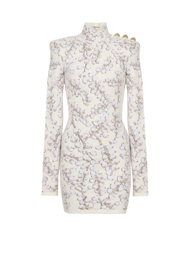 Robe courte en maille jacquard Groseille