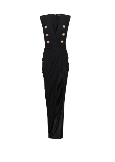 Robe longue tailleur en crêpe