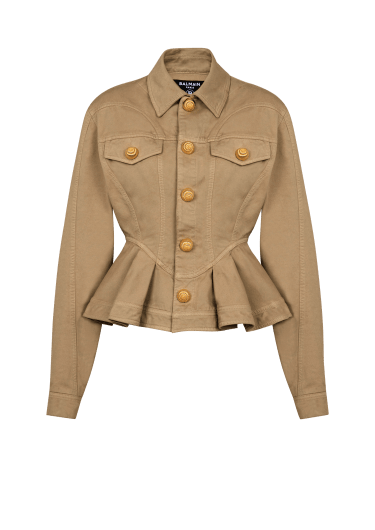 Ruffled cotton canvas jacket