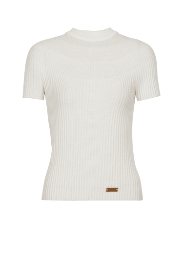 Top in maglia a coste