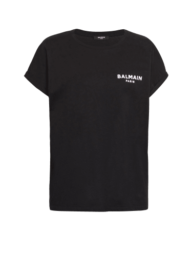 T-shirt with flocked Balmain Paris logo