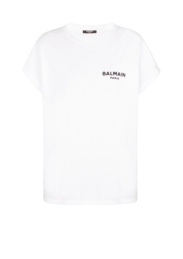 T-shirt with flocked Balmain Paris logo