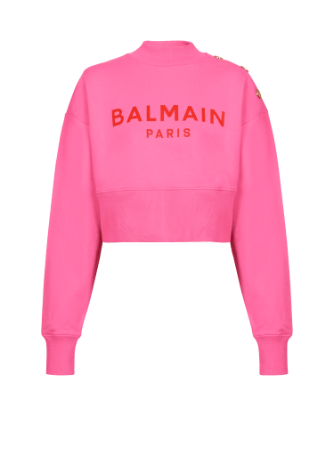 Felpa corta con stampa Balmain Paris