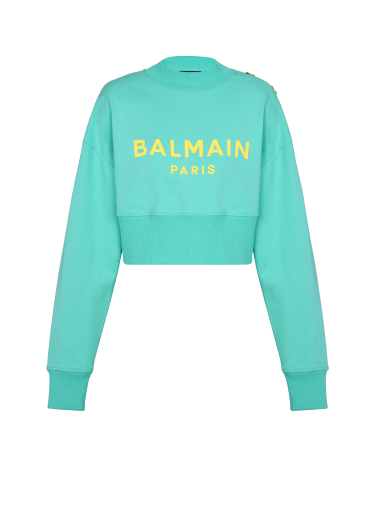 Sweat-shirt court imprimé Balmain Paris