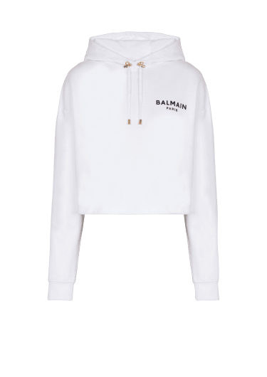 Balmain cropped hoodie clearance