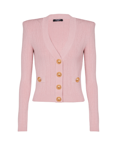 Cropped knit cardigan