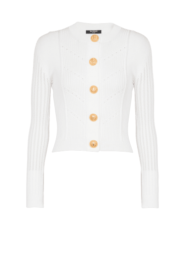 Cropped knit cardigan