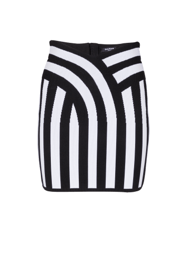 Short striped knit skirt