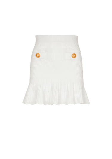 Balmain Western panelled wool mini skirt - Black