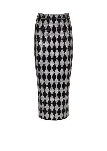 BALMAIN - Short Striped Tweed Skirt