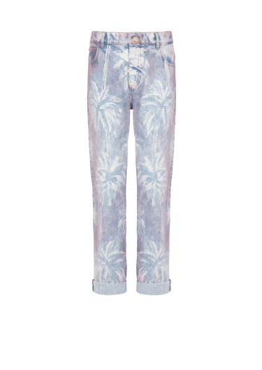 Palm tree denim boyfriend jeans