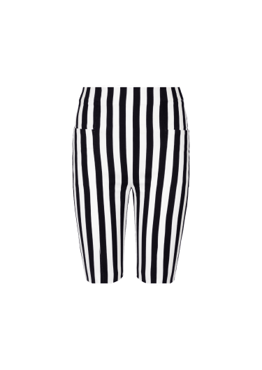 Striped crepe shorts