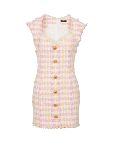 Miami tweed dress with buttons