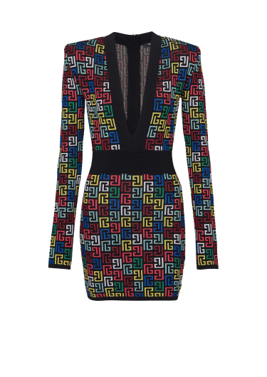 Pop monogram knit dress