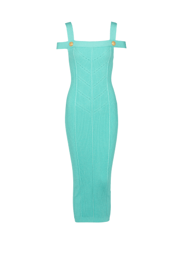 Knit midi dress with double straps