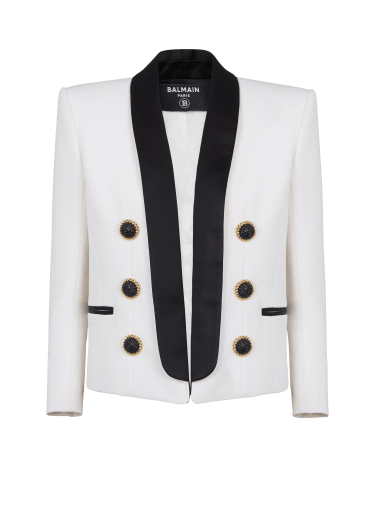 Two-tone edge-to-edge jacket with 6 buttons