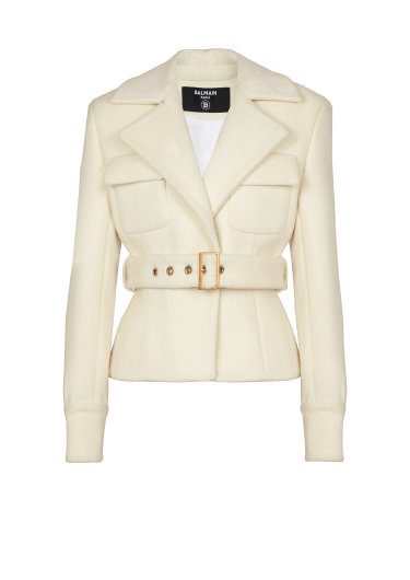 Manteau ceinturé en laine