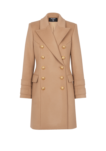 Manteau court en laine et cachemire