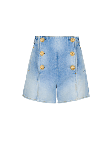 Shorts in denim con bottoni