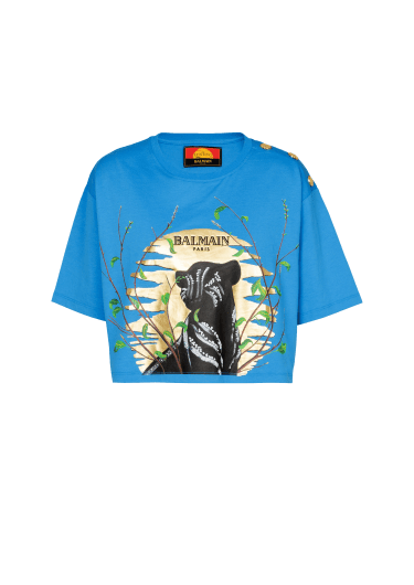 Disney x Balmain : The Lion King - Kurzes T-Shirt mit Cassius Khumalo-Aufdruck
