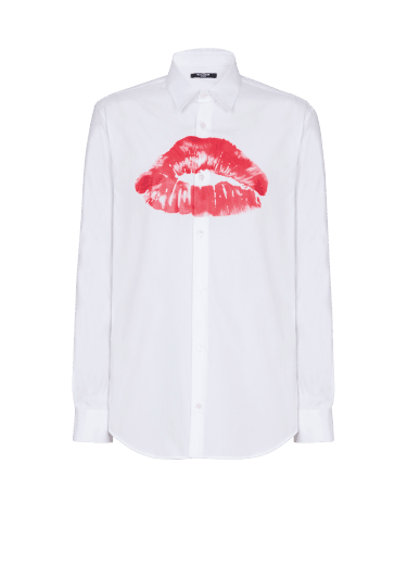 Camisa de popelina con estampado Kiss