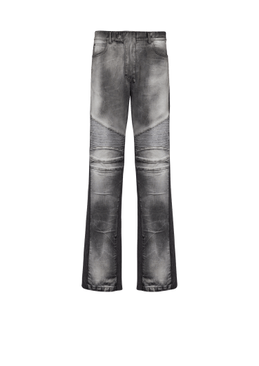 Lockere Biker-Jeans aus Denim