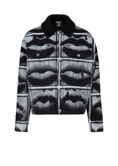 Jeansjacke mit Lips-Print