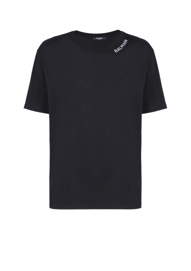 T-shirt with Balmain embroidery on the neckline