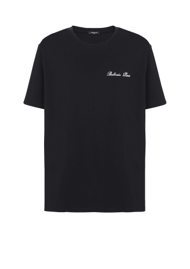 Weites T-Shirt mit Balmain Signature-Stickerei