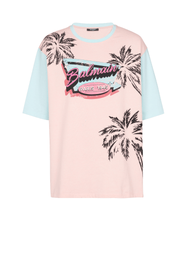 Loose Balmain Miami printed T-shirt