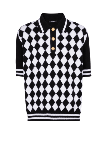 Poloshirt Diamond aus zweifarbiger Baumwolle