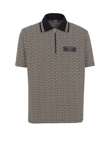 Polo in jacquard con monogramma PB labirinto