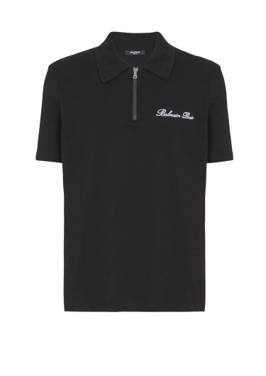 Short-sleeved polo shirt with embroidery