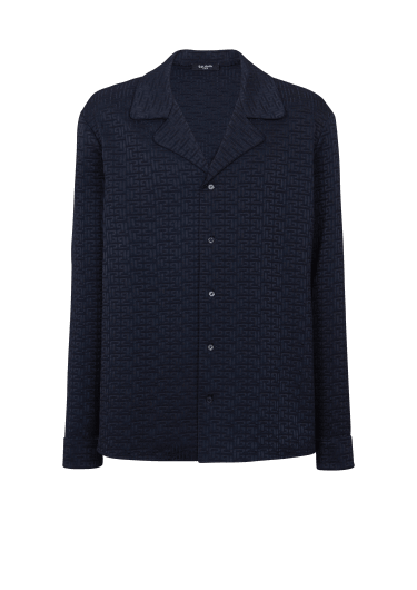 Pyjamahemd aus Jacquard mit Monogramm PB Labyrinthe