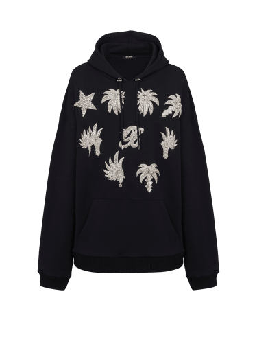 Sudadera con capucha y placas bordadas