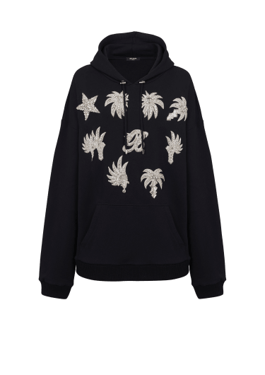 Hoodie with embroidered badges